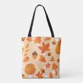Tote Bag Fleurs orange : Motif Doodle à la main. (Dos)