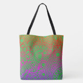 Tote Bag Fleurs orange violet et fond vert clair (Dos)