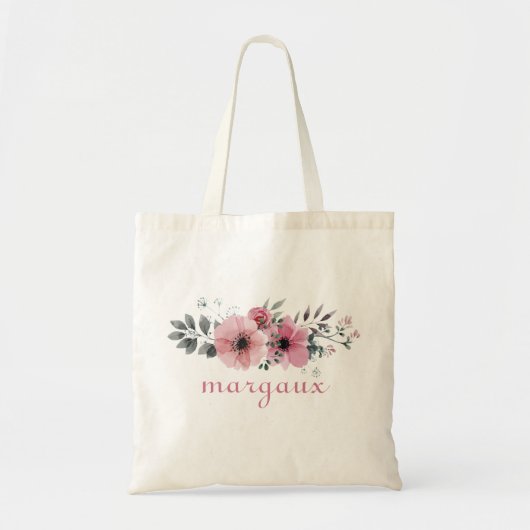Tote Bag Fleurs pastel doux (Devant)