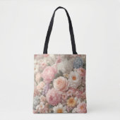 Tote Bag Fleurs Pastel Shabby Chic Rose Motif Floral (Devant)