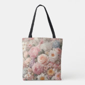 Tote Bag Fleurs Pastel Shabby Chic Rose Motif Floral (Dos)