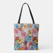 Tote Bag Fleurs peintes au couteau (Dos)