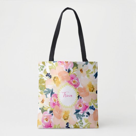 Tote Bag Fleurs Personnalisées de Style  (Devant)