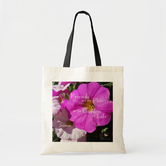Tote Bag Fleurs Pétunia / Rose Clair Et Rose Pâle / (Devant)