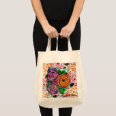 Tote Bag Fleurs polychromatiques (Devant (produit))