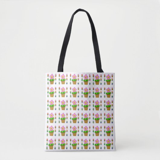 Tote Bag Fleurs Posées Rosy mignonnes Motif répétitif (Devant)