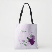 Tote Bag fleurs pourpres verdure (Devant)