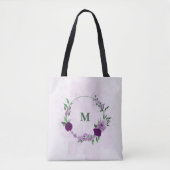 Tote Bag fleurs pourpres verdure (Devant)