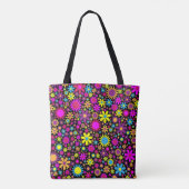 Tote Bag Fleurs psychédéliques dynamiques en Bloom-67566 (Dos)