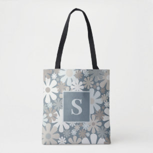 Tote Bag Fleurs Rétro Années 60 70 Motif Floral Esthétique