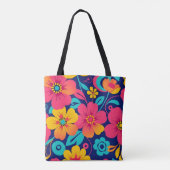 Tote Bag Fleurs rétro brillantes et audacieuses - style Dop (Dos)