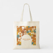 Tote Bag Fleurs rétro colorées 60's 70's Mariage (Dos)