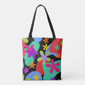 Tote Bag Fleurs rétro couleur motif transparente (Dos)