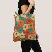 Tote Bag Fleurs rétro des années 1970 (De près)