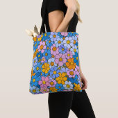 Tote Bag Fleurs rétro des années 1970 (De près)
