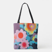 Tote Bag Fleurs rétro mod  (Dos)