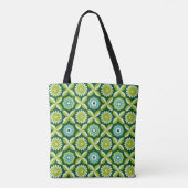 Tote Bag Fleurs rétro vertes (Dos)