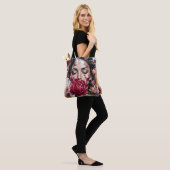 Tote Bag Fleurs Rose Foncé Femme (Sur le modèle)