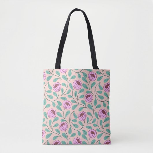 Tote Bag Fleurs roses (Devant)