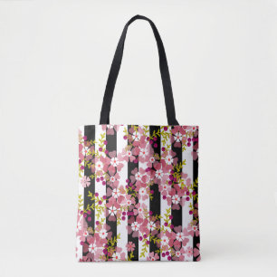 Tote Bag Fleurs roses