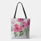Tote Bag Fleurs roses à l'aquarelle (Dos)