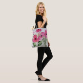 Tote Bag Fleurs roses à l'aquarelle (Sur le modèle)