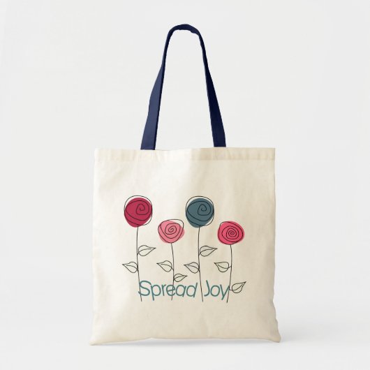 Tote Bag Fleurs roses bleues de diffusion de joie (Devant)