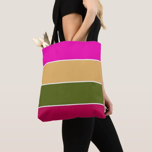 Tote Bag Fleurs roses chaudes (De près)