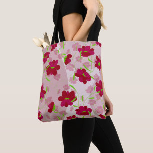Tote Bag Fleurs roses et rouges - Floral