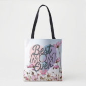 Tote Bag Fleurs roses Meilleure Maman Joyeuse Fête des Mère (Devant)