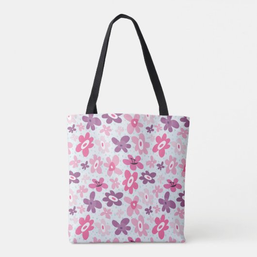 Tote Bag Fleurs roses mignonnes Motif Whimsical Personnalis (Dos)