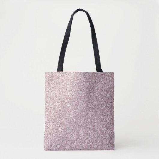 Tote Bag Fleurs roses monochromes Dusty (Devant)