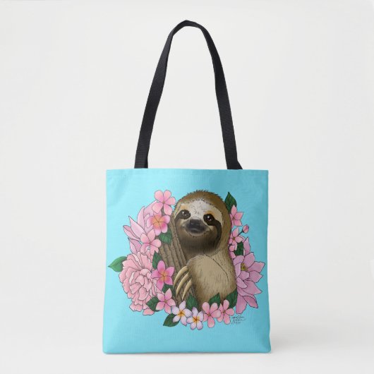 Tote Bag Fleurs roses parentes (Devant)