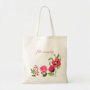 Tote Bag Fleurs roses Personnalisées Art Floral