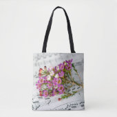 Tote Bag fleurs roses sur la musique (Devant)