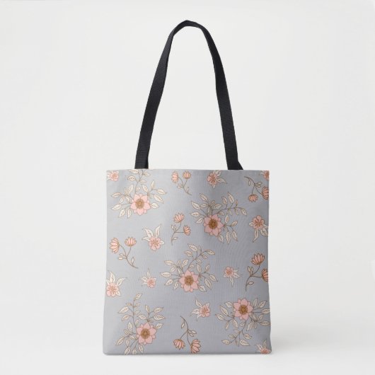 Tote Bag Fleurs roses vintages (Devant)