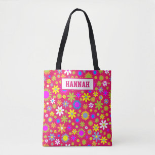 Tote Bag Fleurs roses Vintages Mélange Motif Floral