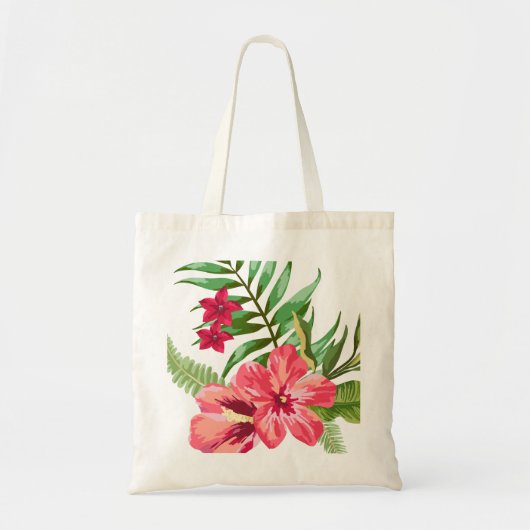 Tote Bag Fleurs Rouge Et Rose (Devant)