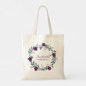 Tote Bag Fleurs Rouge Foncé (Dos)