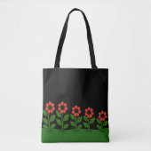 Tote Bag Fleurs Rouge Pastel Foncé (Devant)
