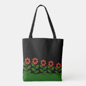 Tote Bag Fleurs Rouge Pastel Foncé (Dos)