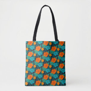 Tote Bag Fleurs rouges florales Motif avec Arrière - plan n