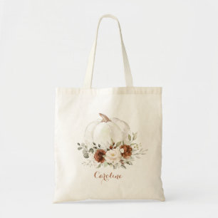 Tote Bag Fleurs Rouille Citrouille Verdure Demoiselles d'Ho