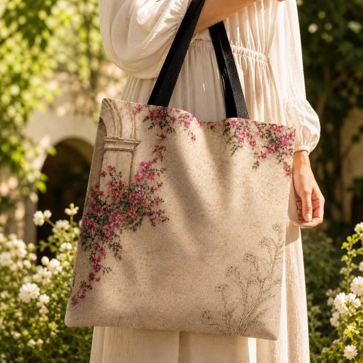 Tote Bag Fleurs rustiques vintage de l'architecture colonia