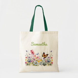 Tote Bag Fleurs sauvages aquarelle