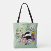 Tote Bag Fleurs sauvages Badger Champignons vert (Dos)