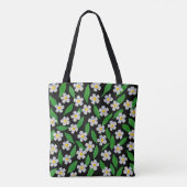 Tote Bag Fleurs sauvages bleues blanches vertes (Dos)