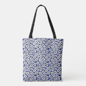 Tote Bag Fleurs sauvages boho sur fond bleu (Dos)