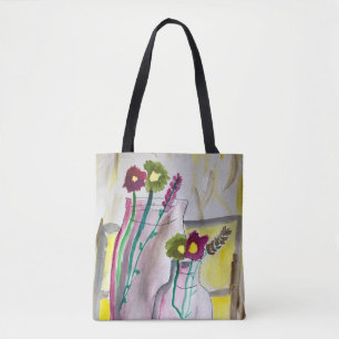 Tote Bag Fleurs sauvages dans le vase art abstrait