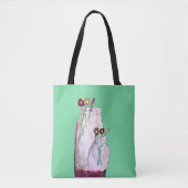 Tote Bag Fleurs sauvages d'aquarelle Whimsical en vase (Devant)
